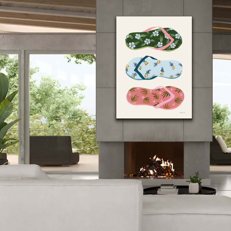 "Epic Graffiti" My Tropical Flip Flops "par Yvette St. Amant, art mural sur toile, H 54 po x l 40 po x P 1,5 po