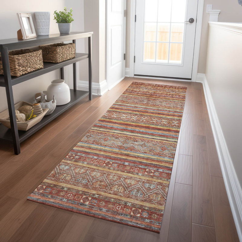 Ysadora Paprika Washable Indoor-Outdoor Rug - LOOMLAN, 2'3" x 7'6"