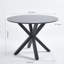 Table de salle à manger de 42,1 po pour 4 à 6 personnes avec plateau rond en MDF, table de salle à manger à piédestal, table basse de loisir, pieds croisés-121069496-121069497-121069498