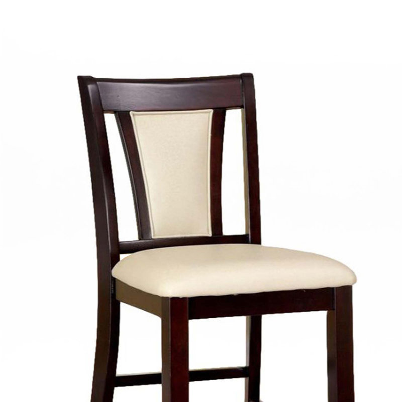 Ensemble contemporain de 2 chaises à hauteur de comptoir, Cerise foncée, Beige