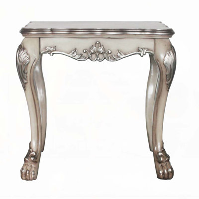 Table de bout carrée rétro blanc os