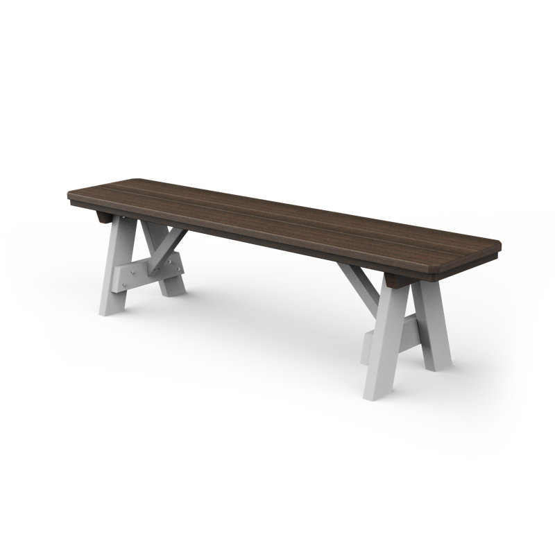 Banc de jardin en plastique, Noyer brésilien / blanc