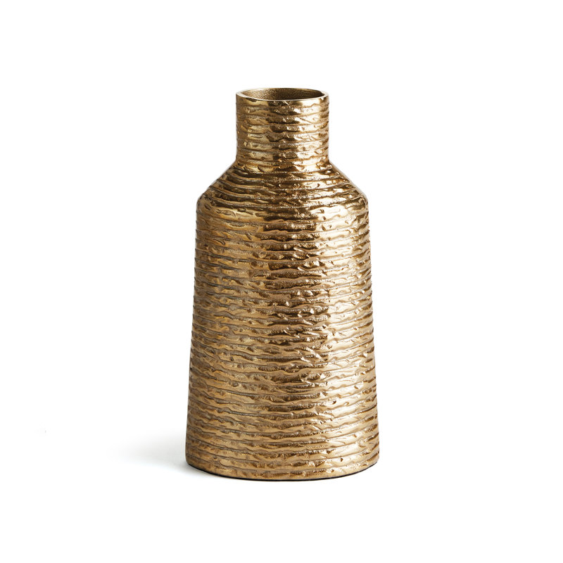 Handmade Aluminum Table Vase, 12.5" H x 6.5" W x 4.5" D