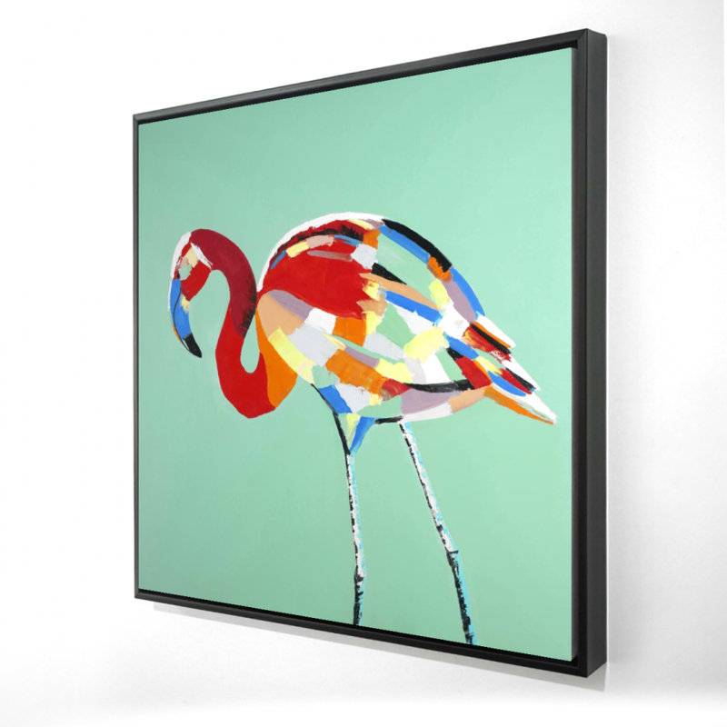 Multicolored Flamingo - Framed Canvas Bird Art for Home Decor