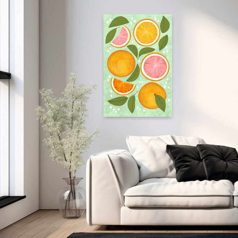 Art mural d'été frais et zestes, H 36 po x l 24 po