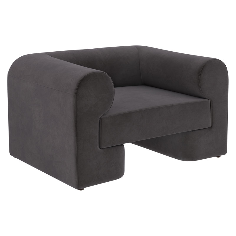Lounge Chair, Gray Polyester