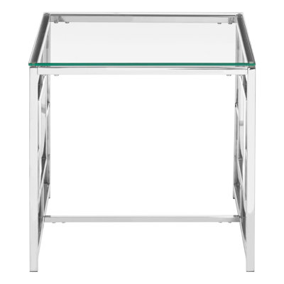 Redd Glass Top Sled End Table