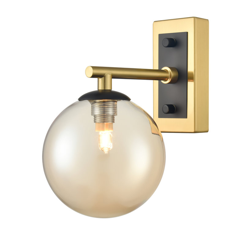 Alminus Wall Bracket, Black/Brass, Brown