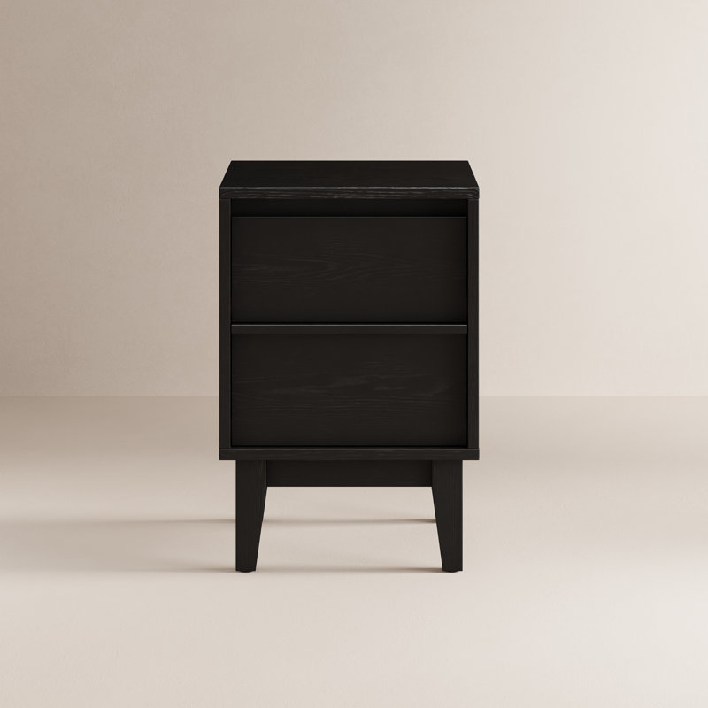 Tables de chevet en bois massif, Noir