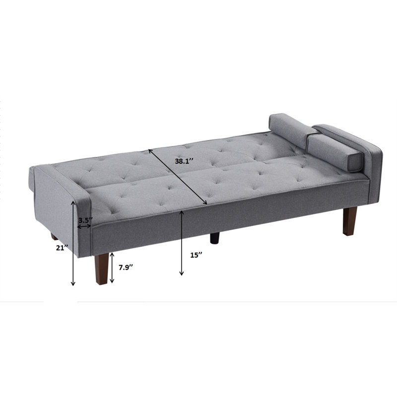 Meldon Upholstered 75'' Sleeper Sofa, Light Gray Linen