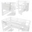 Lit mezzanine double avec rangement pour escalier, garde-robe intégré et lumières DEL AVELOR - Comprend un bureau d'étude et une station de recharge-2134207953