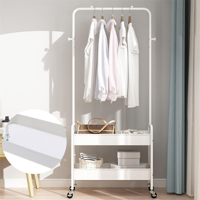 Farhee 26.4'' Metal Rolling Industrial Pipe Clothing Rack