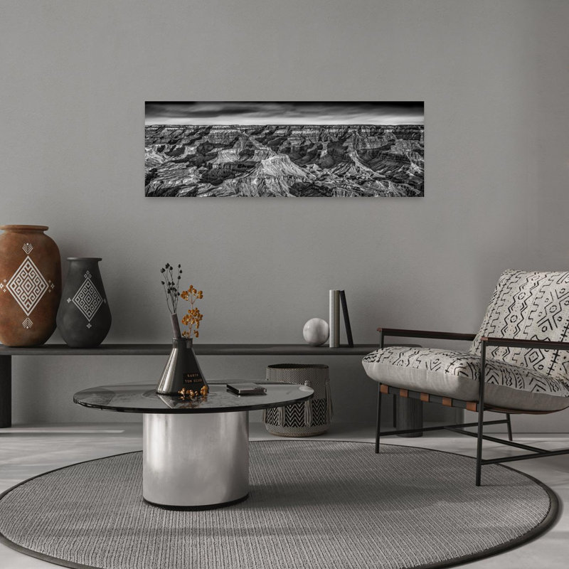Grand Canyon, majestueux, paysage dramatique abstrait contemporain, art mural, H 12 po x l 36 po