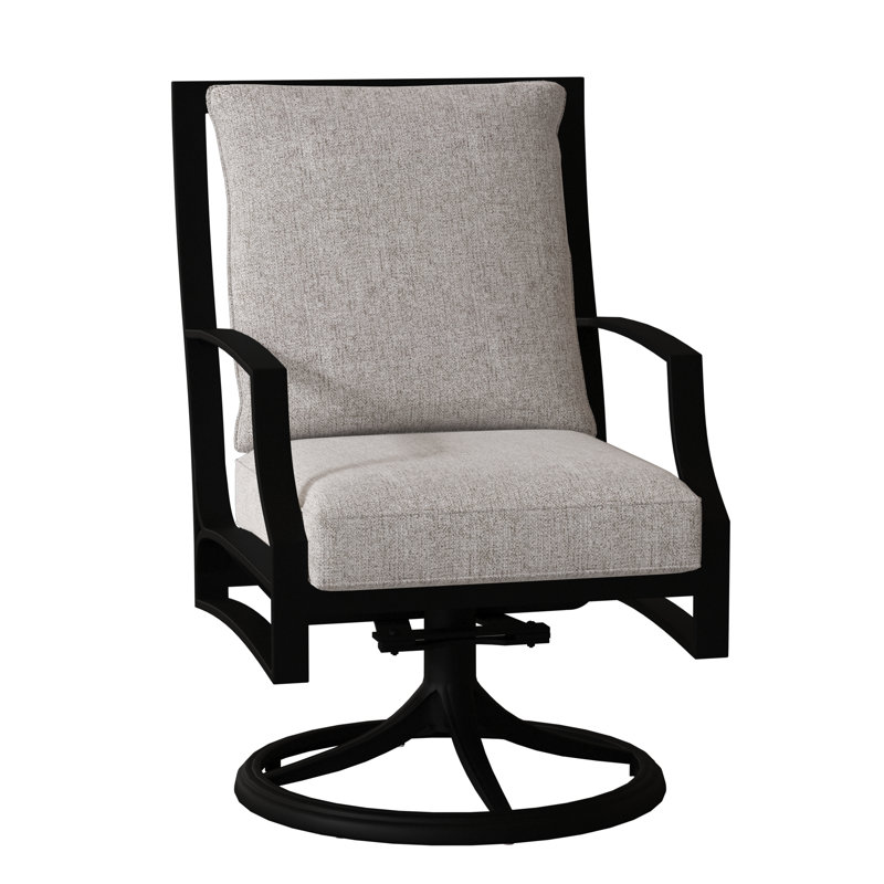 Seal Cove Outdoor Dining Armchair, Impact Vapor Gray Sunbrella®, Textured Black