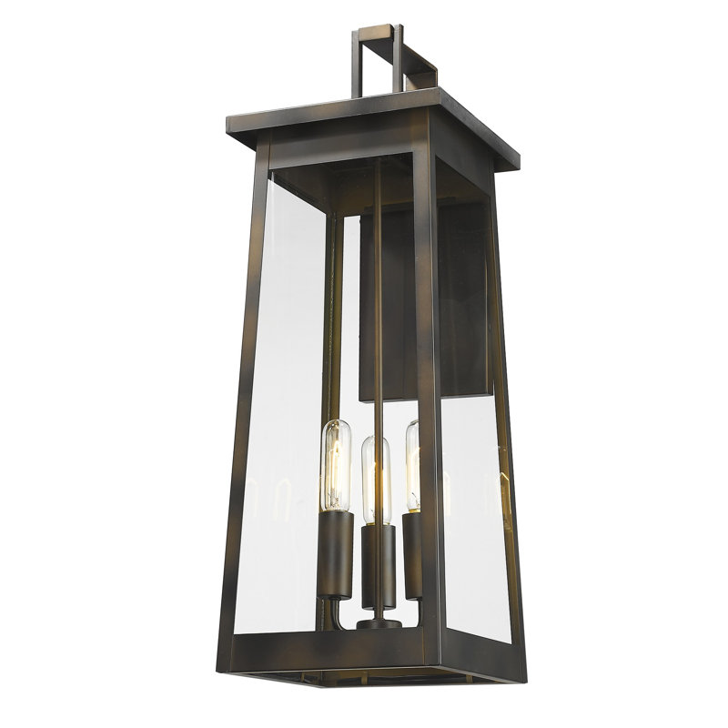Lanterne murale d'extérieur à 3 ampoules H 29 po Hilaria, Bronze huilé