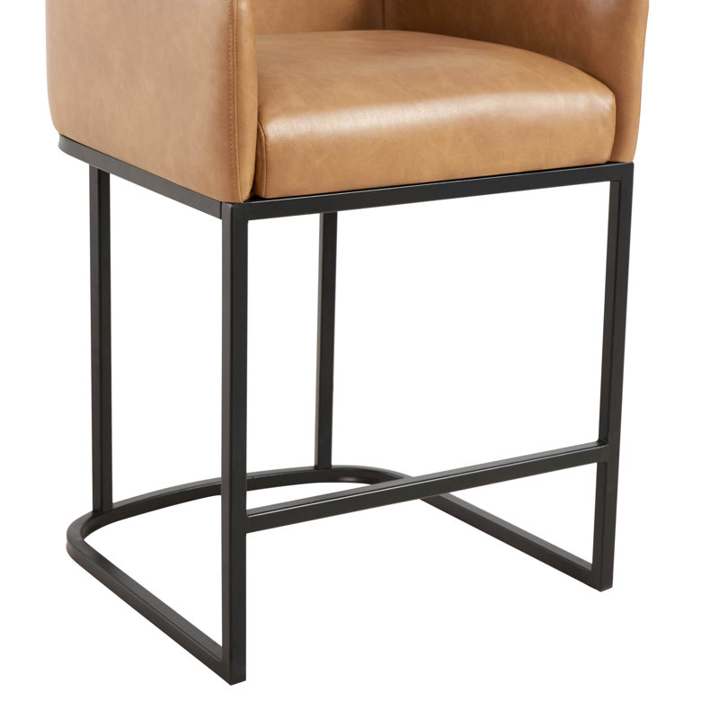 Tabouret de comptoir rembourré, Chameau
