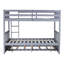 Lit superposé en bois massif de 58 po de largeur avec lit gigogne et conception convertible -2100515253