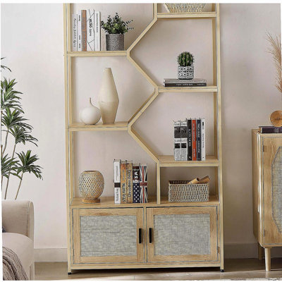 Étagère en rotin à 7 niveaux avec étagères pour armoire de bureau, l 39,4 po x P 13,8 po x H 75,6 po