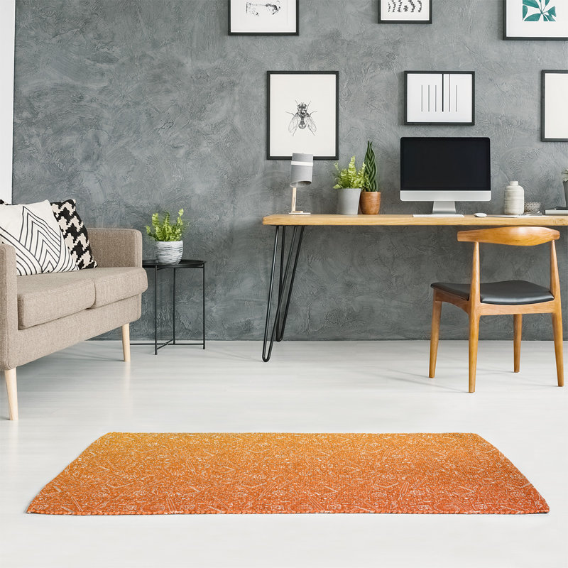 Tapis de zone jaune/orange dégradé, Rectangle 5 pi x 7 pi