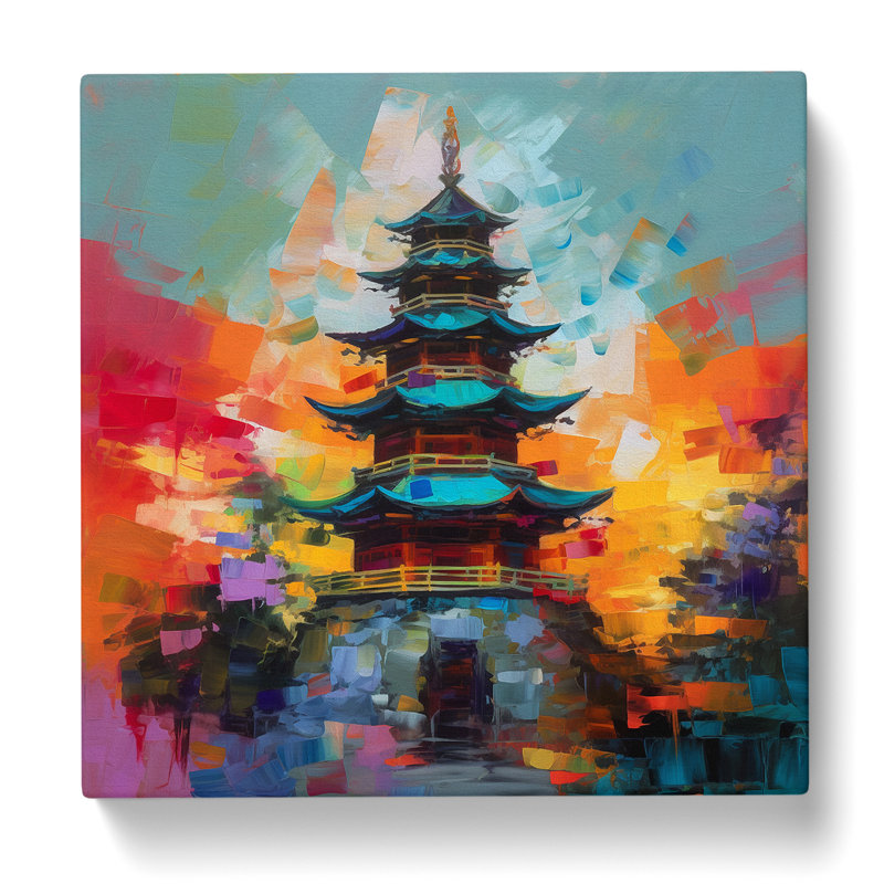 Pagoda Abstract No.1 - Wrapped Canvas, 50cm H x 50cm W x 3cm D