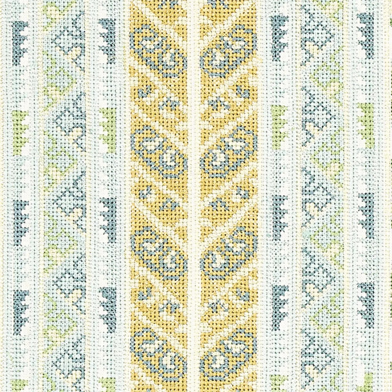 Vinka Embroidery Fabric, Mineral/Ivory
