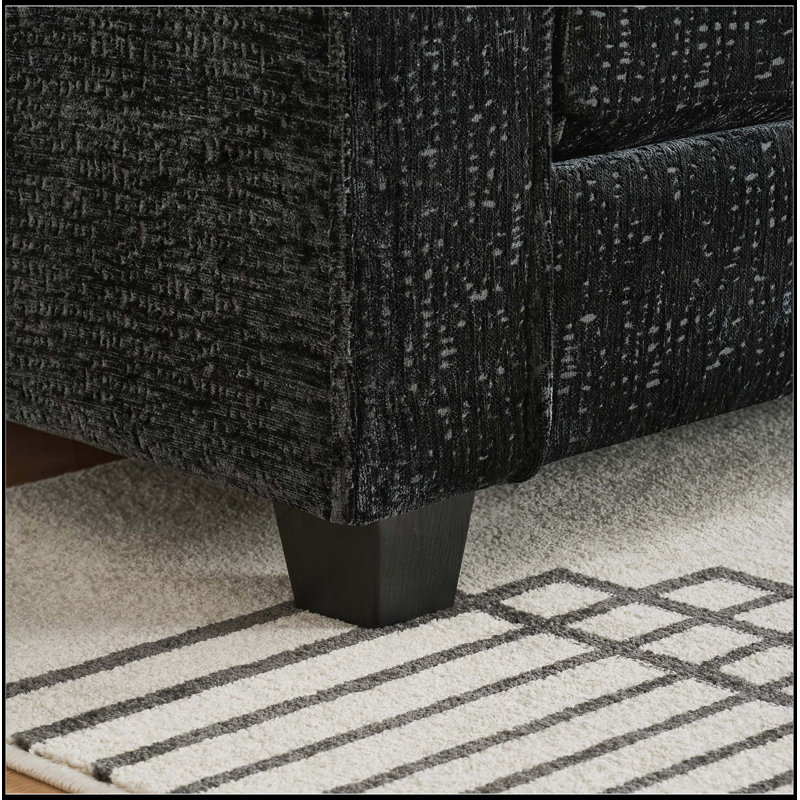 Canapé modulaire en forme de L de 99 pouces avec repose-pieds mobile, revêtement en chenille moelleux pour le confort et le style d'un salon moderne