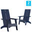 Balasi Modern Dual Slat Back Indoor/Outdoor Adirondack Style Chairs-2098415864