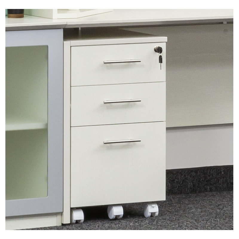 Medina Series 3-Drawer Mobile Vertical Filing Cabinet, Textured Sea Salt