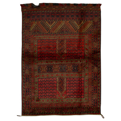 Hand-Knotted High-Quality Brown and Red Area Rug