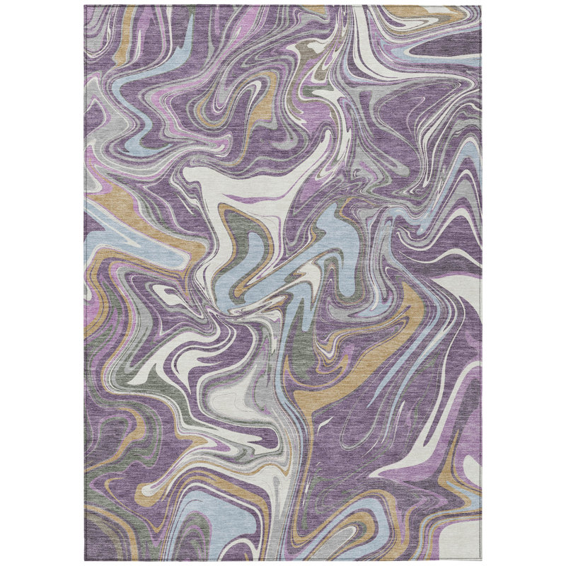 Machine Washable Indoor/Outdoor Jourdan ACN2395 Abstract Rug, Rectangle 10' x 14'