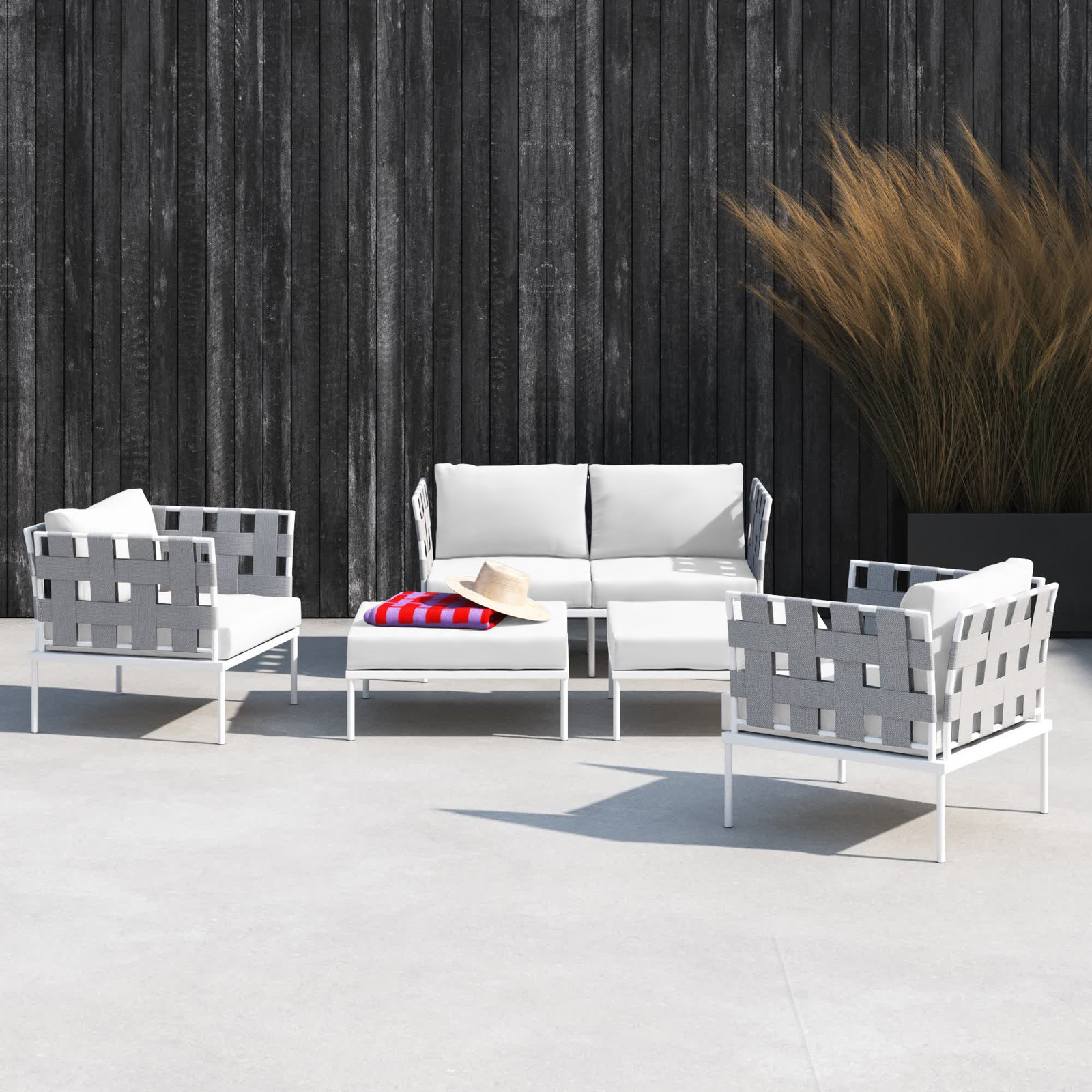 Harmony 5-Person Patio Seating Group, White