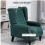 Fauteuil d'appoint capitonné à dossier haut HOMcom, avec accoudoirs rembourrés arrondis et siège rembourré épais, vert foncé-833614677