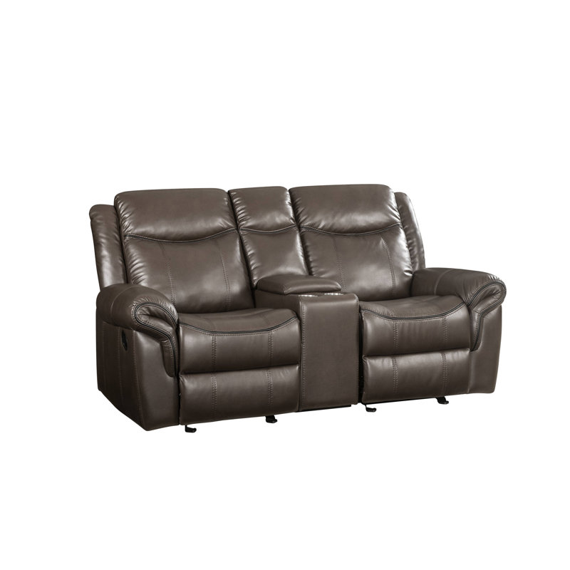 Causeuse en cuir Lydia Aire Motion avec port USB et console Lydia