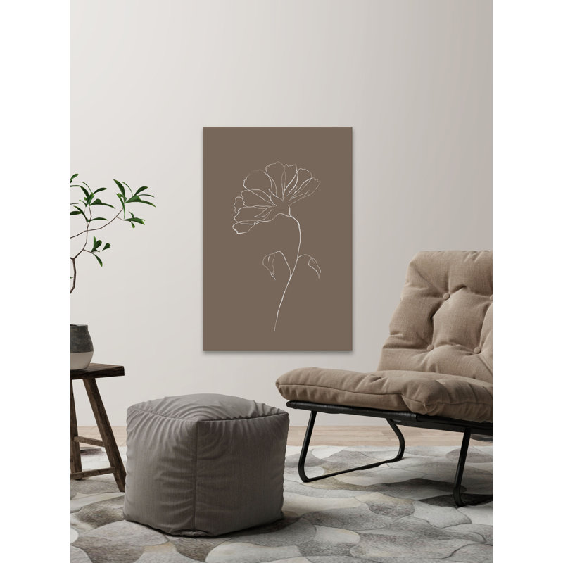 Transparent Flower Sketch - Wrapped Canvas Painting, 101cm H x 66cm W x 3.81cm D