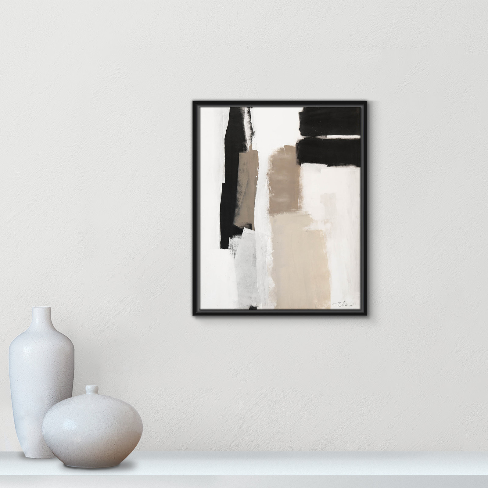 Giverny Earth Scapes II by  Print, No Mat, Black Floater Framed, 21.5" H x 17.5" W x 2" D