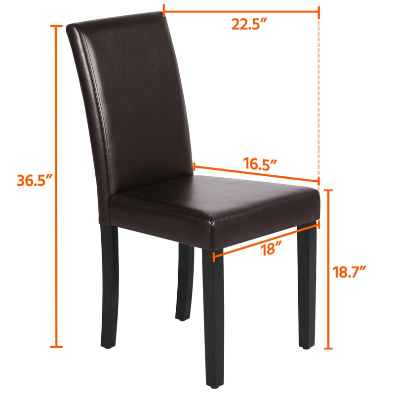 Espiye 18.7'' H Faux Leather Upholstered Parsons Dining Chair, Brown