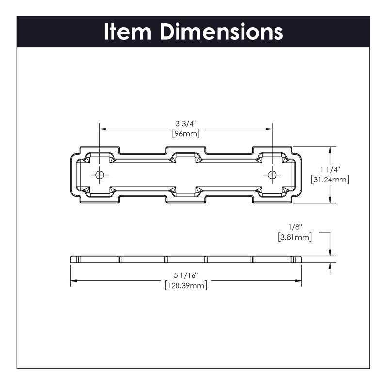 Coventry Collection Pull Backplate - 3-3/4" Center to Center Cabinet Pull Polished Nickel - Transitional Hardware for Drawers & Cabinets 