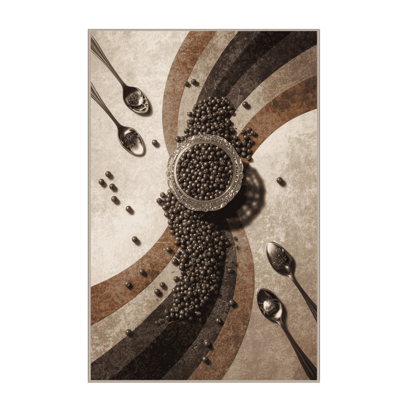 Tapis beige moelleux moelleux et moelleux en nid de caviar - reliure beige, 7 x 9
