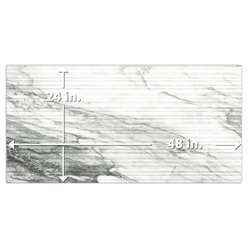 Bouton plissé déco 23-1 / 2 po Touche X 47 1/8 po Carreau de porcelaine pour plancher et mur