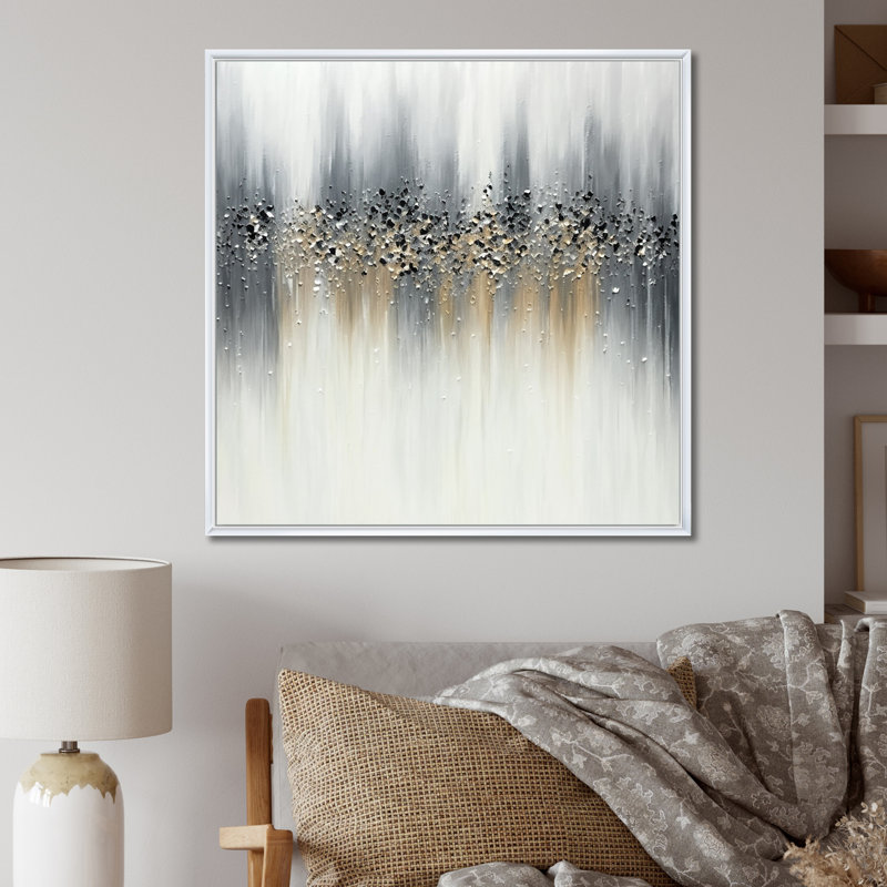 «Gentle Grey Serenity», reproduction d'art sur toile, Cadre flottant blanc, H 30 po x l 30 po x P 1 po