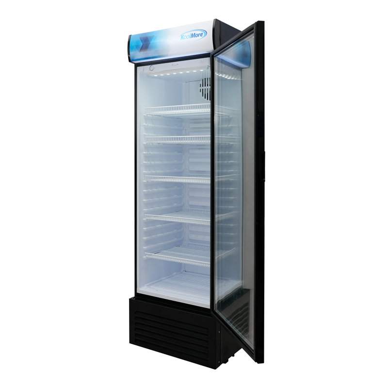 26 in. Commercial Merchandiser Refrigerator with LED Lights, 15 Cu. Ft. in Black (KM-MDR-1GD-15C)