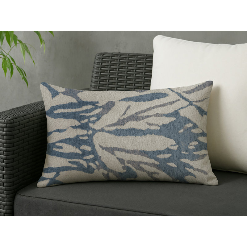 Coussin décoratif intérieur et extérieur Modern, Gris abstrait 35, Rectangle H 20 po x l 14 po