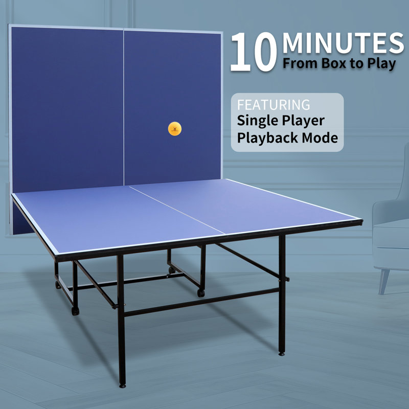 Mid-Size Table Tennis Table Foldable & Portable Ping Pong Table Set for Indoor Games with Net