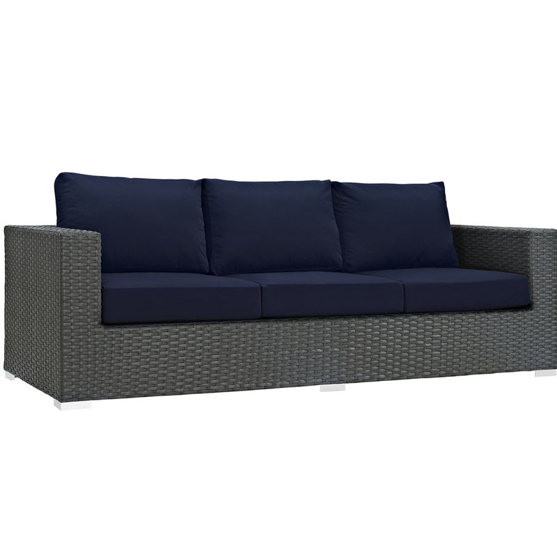 Modway Stopover Outdoor Patio Sunbrella Sofa, Canvas Navy Sunbrella® Canvas