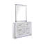 Dresser Marble Patterned Drawer Fronts With Sleek White Finish, Metallic Handle  And Six Spacious Drawers