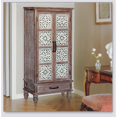 Grande armoire de rangement 55,12 po - Buffet en bois rustique avec portes et tiroir pour la décoration intérieure et l'organisation