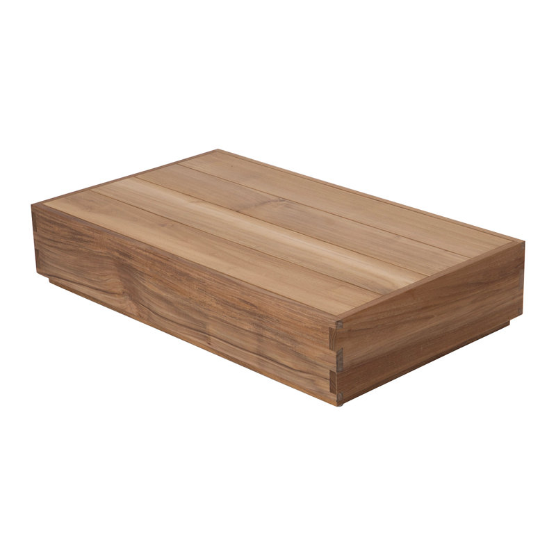 Table basse d'extérieur en teck Pacific, H 8 po x l 23,5 po x L 40 po
