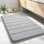 Tapis de salle de bain gris en coton à mémoire de forme, doux, très absorbant, séchage rapide, lavable à la machine, décoration de salle de bain et de décoration intérieure
