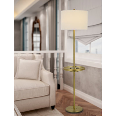 62'' Black Tray Table Floor Lamp