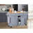 Kitchen Island With Rubber Wood Countertop, Kitchen Cart On 5 Wheels With Storage Cabinet And 2 Top Drawers And A Center Double Layered Storage Drawer For Dinning Room-1394408876